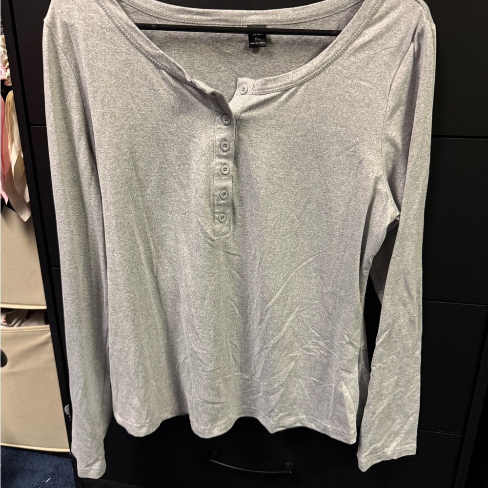 SHEIN Cream Long Sleeve Button Down Shirt